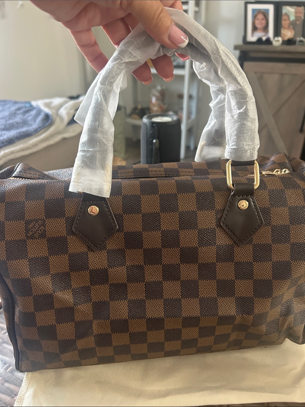 Fashion Brown Check Bag